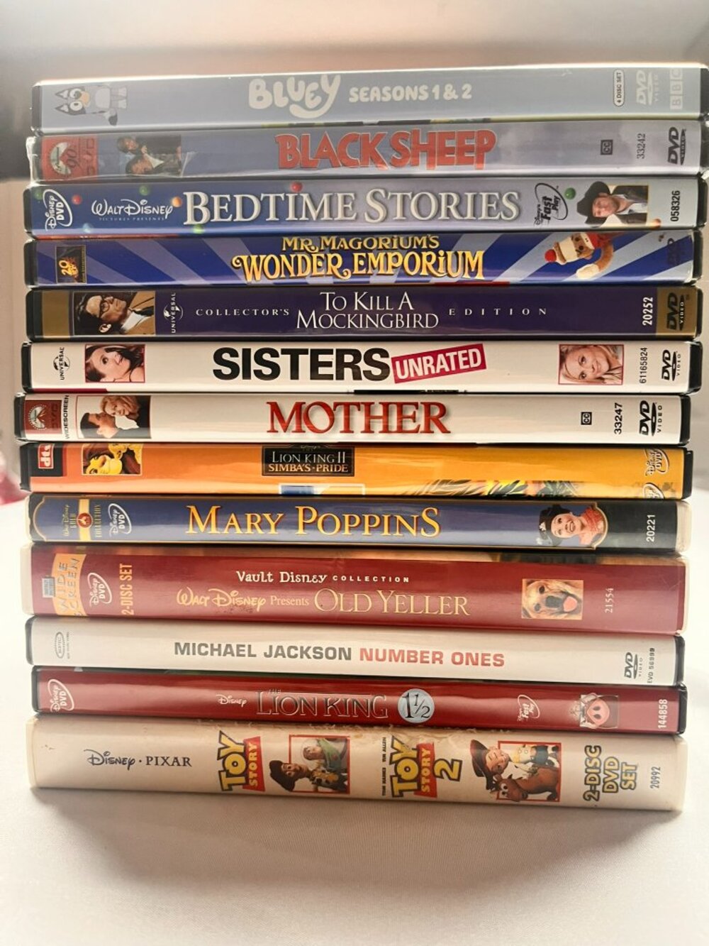 13 DVD Movie Lot Disney Bluey Seasons 1&2 Toy Story Lion King Sisters Family